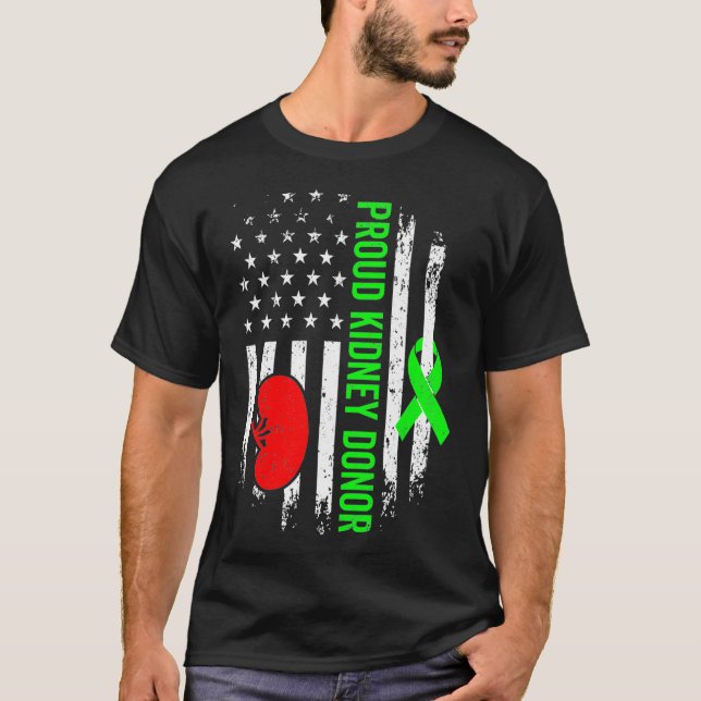 Kidney Donor Survivor Organ Donation Awareness Ame T-Shirt (Front)