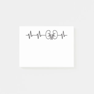 Kidney Heartbeat Dialysis Nephrology Kidney Donor Post-it Notes