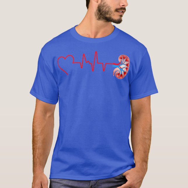 Kidney Heartbeat Nephrology Funny Dialysis Gift T-Shirt (Front)