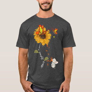 Kidney Leukemia Cancer Awareness Sunflower Elephan T-Shirt