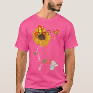 Kidney Leukemia Cancer Awareness Sunflower Elephan T-Shirt