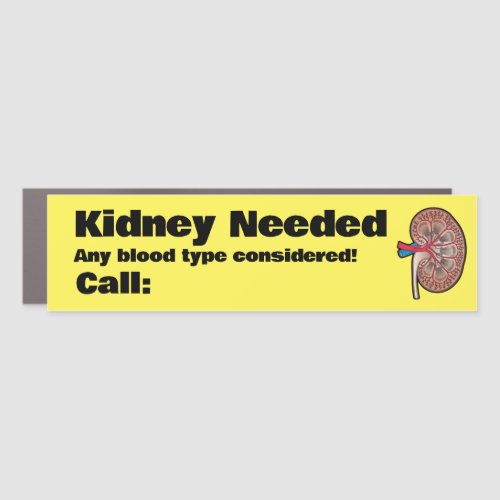 Kidney Needed Car Magnet