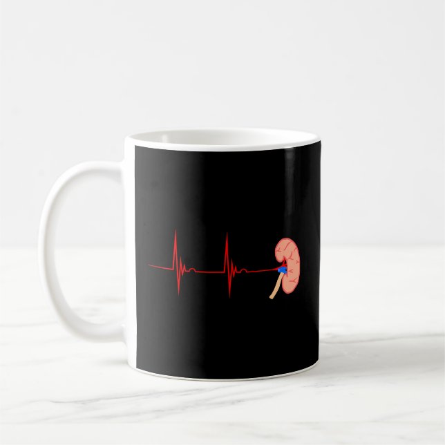 Kidney Organ Dialysis Nurse Heartbeat Ekg Pulse Ne Coffee Mug (Left)