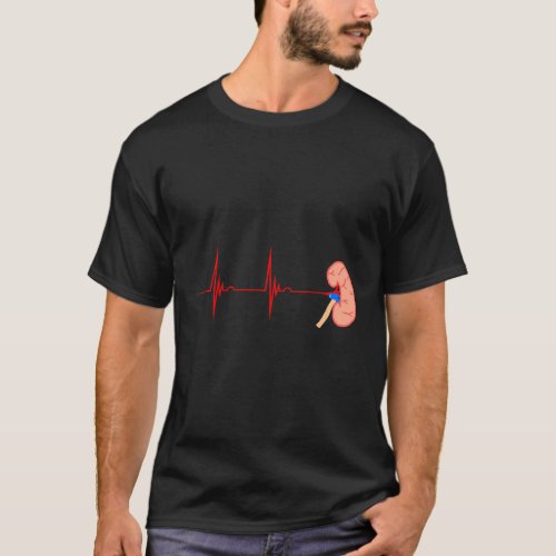Kidney Organ Dialysis Nurse Heartbeat Ekg Pulse Ne T_Shirt