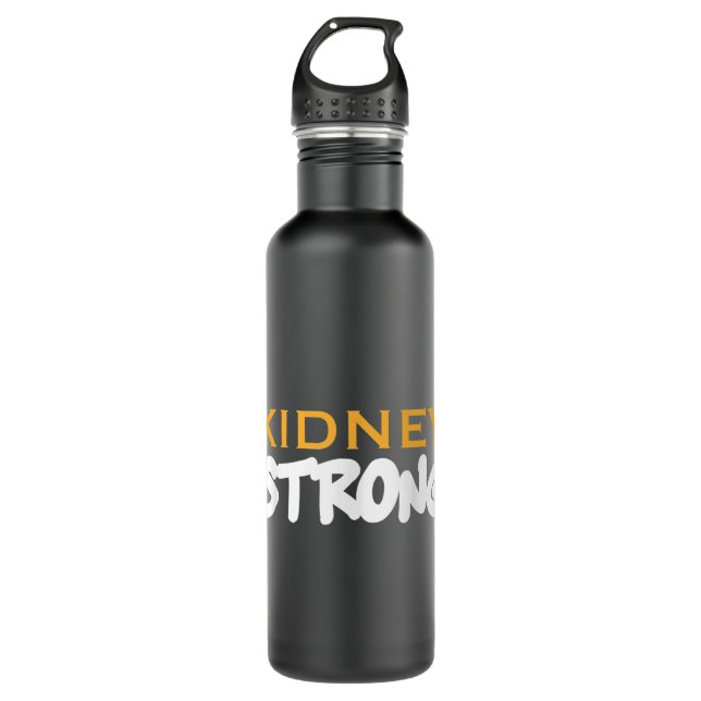 Kidney Post Transplant Gift Kidney Strong  Stainless Steel Water Bottle (Front)