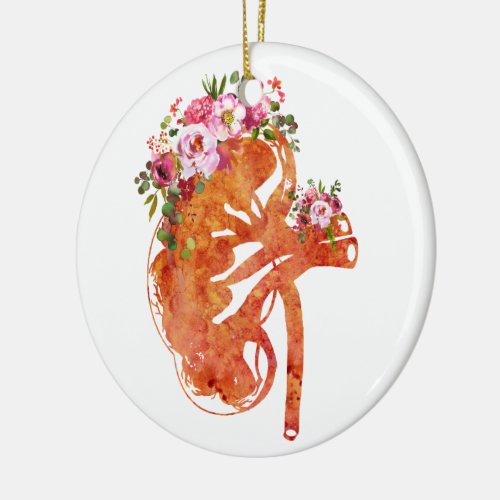Kidney section ceramic ornament