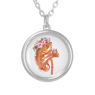 Kidney section silver plated necklace