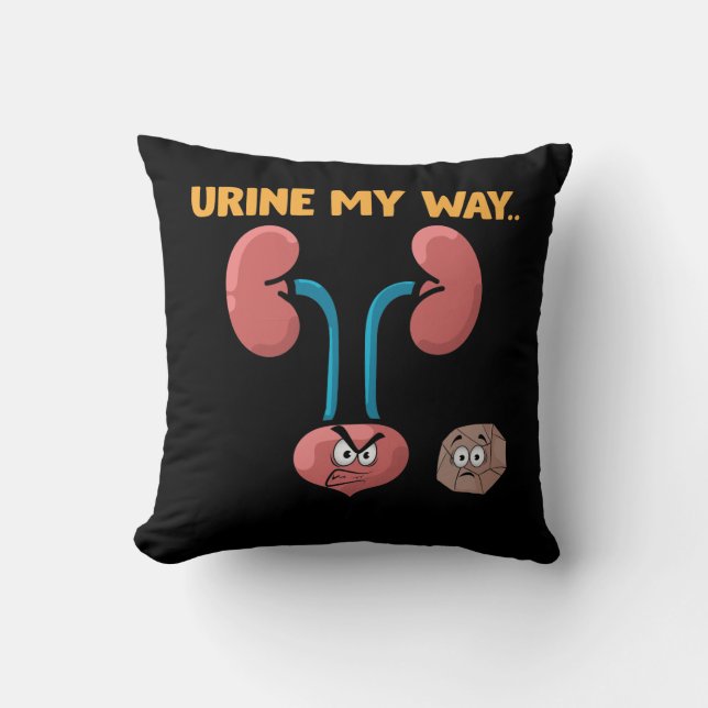 Kidney Stone Survivor Funny Surgery Recovery Humor Throw Pillow (Front)