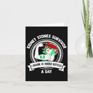 Kidney Surgery Gift - Flexing Woman Kidney Stones  Card