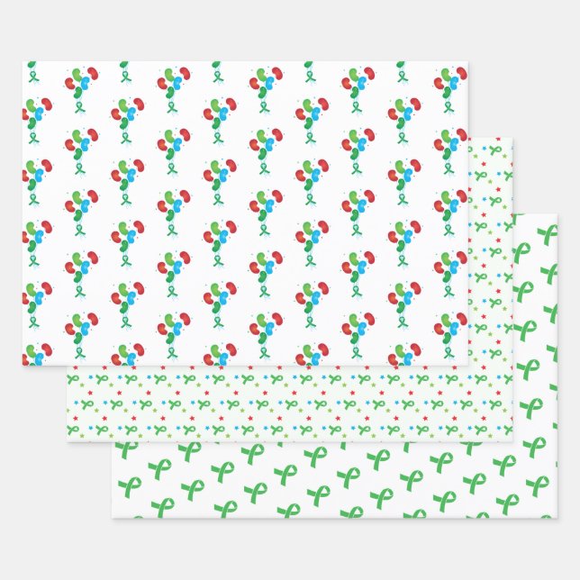 Kidney Transplant Colorful  Wrapping Paper Sheets (Set)