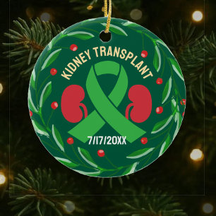 Kidney Transplant Donor Recipient Christmas Ceramic Ornament