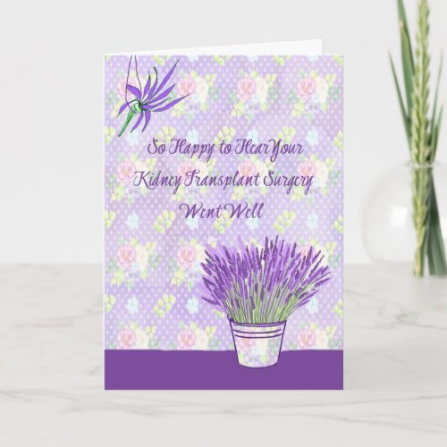 Kidney Transplant Surgery Card in Lavender