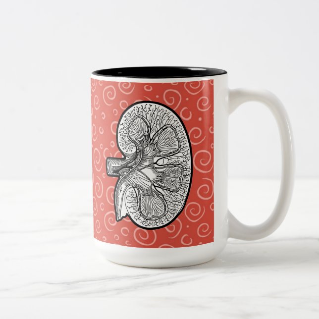 Kidney, You can’t scare me, customize, Two-Tone Coffee Mug (Right)