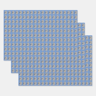 Kidneys, blue, wrapping paper sheets