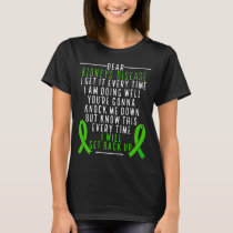 Kidneys Disease Awareness get back up Green Ribbon T-Shirt