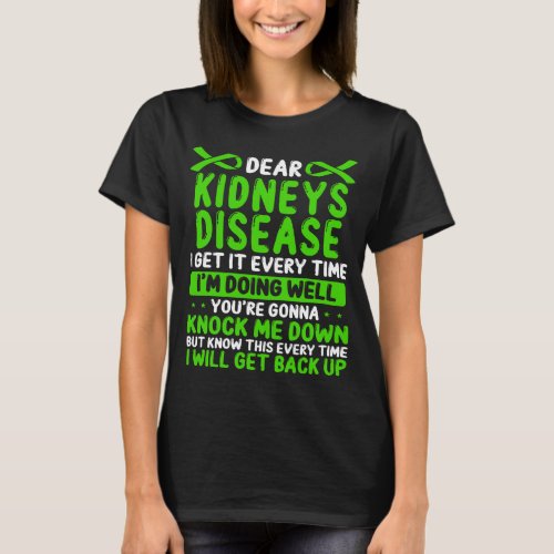 Kidneys Disease Awareness Kidneys Disease Ribbon T_Shirt