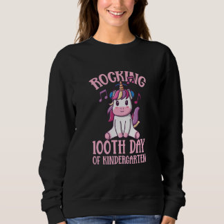 Kids 100 days of Kindergarten Rocking 100th day of Sweatshirt