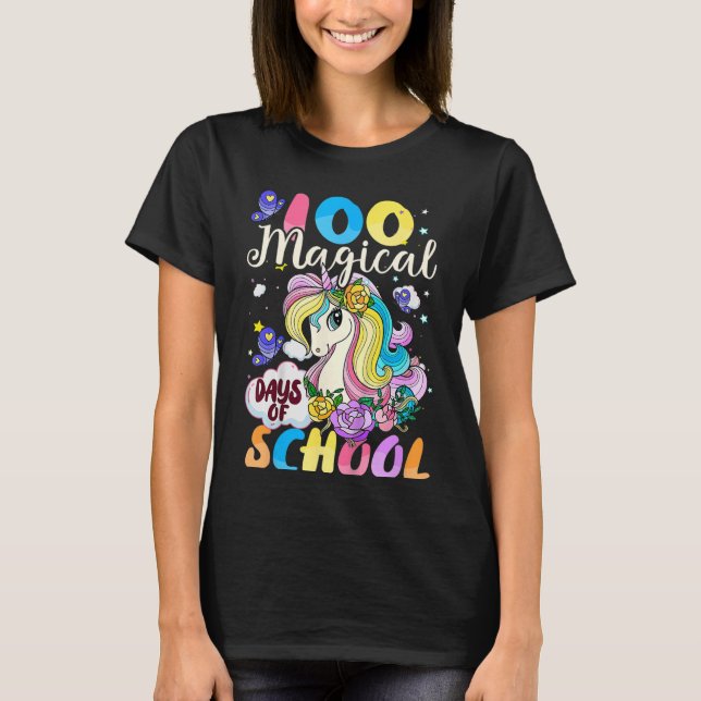 Kids 100 Days Of Magical Learning 100th Day Of Sch T-Shirt (Front)