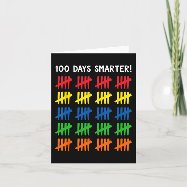Kids 100 Days of School  100 Tally Marks  Card (Front)