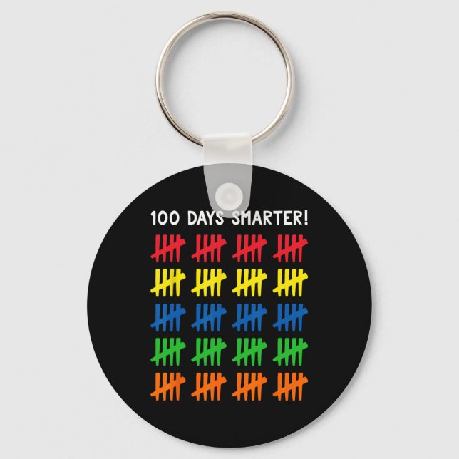 Kids 100 Days of School  100 Tally Marks  Keychain (Front)