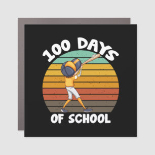 Kids 100 Days Of School Boys 100th Day Baseball Car Magnet