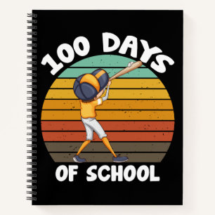 Kids 100 Days Of School Boys 100th Day Baseball Notebook