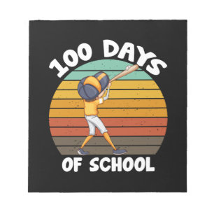 Kids 100 Days Of School Boys 100th Day Baseball Notepad