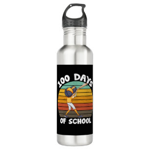 Kids 100 Days Of School Boys 100th Day Baseball Stainless Steel Water Bottle