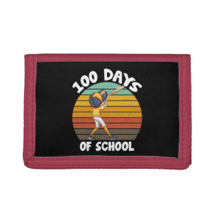 Kids 100 Days Of School Boys 100th Day Baseball Tri-fold Wallet