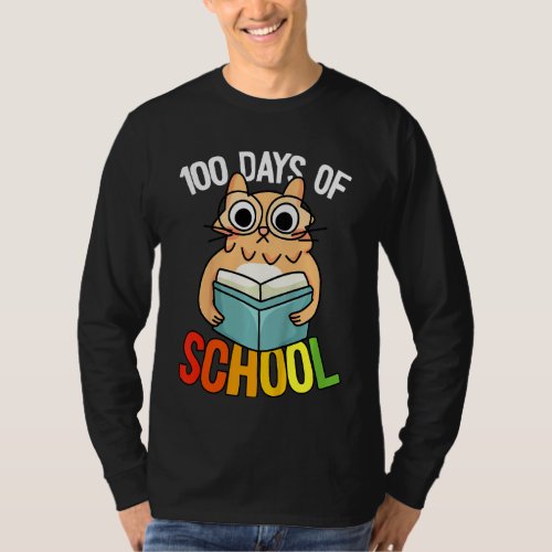 Kids 100 Days Of School Cat 100th Day Pre K Kinder T_Shirt