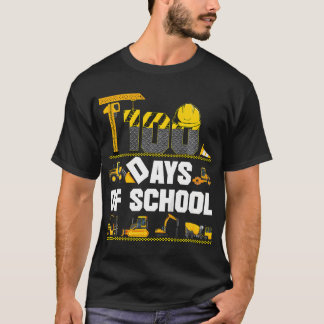 Kids 100 Days Of School Construction Vehicle Toddl T-Shirt