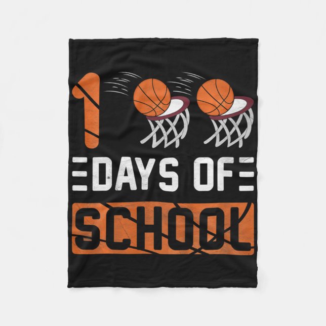 Kids 100 Days Of School Kids Girls Toddler Boys By Fleece Blanket (Front)