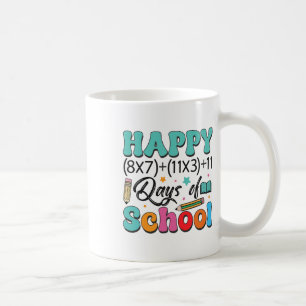 Kids 100 Days Of School Math Equation Teacher Scho Coffee Mug