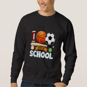 Kids 100 Days Of School Sports Happy 100Th Day Of  Sweatshirt