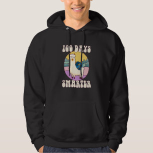 Kids 100 days smarter, Cute llama Happy 100th Day  Hoodie
