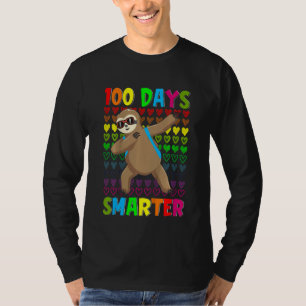 Kids 100 Days Smarter Hearts Dabbing Sloth 100th D T-Shirt