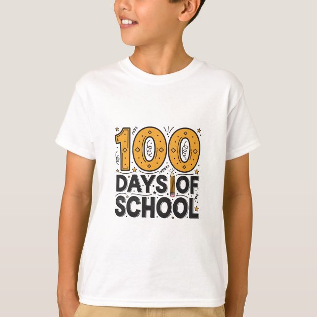Kids 100 Days Smarter School T-Shirt (Front)
