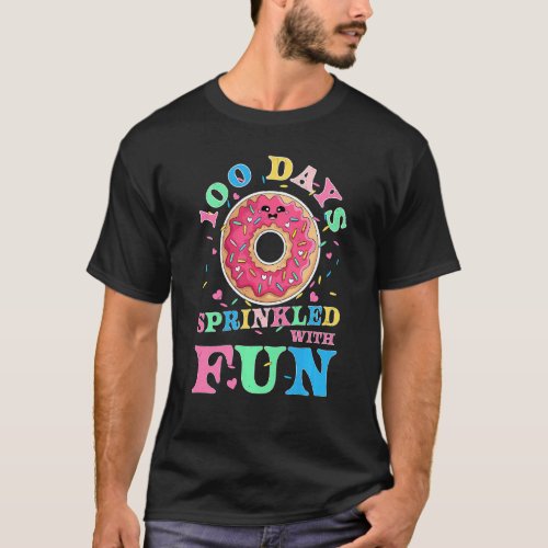 Kids 100 Days Sprinkled With Fun Donut Kids 100th  T_Shirt