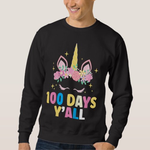 Kids 100 Days YAll Girls  100th Day Of School Sweatshirt