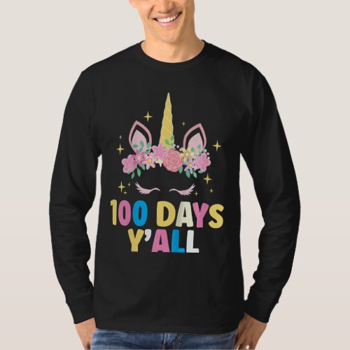 Kids 100 Days YAll Girls  100th Day Of School T_Shirt