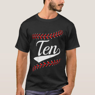 Kids 10 Year old 10th Baseball Softball Birthday P T-Shirt