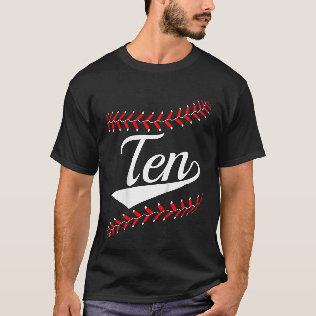 Kids 10 Year old 10th Baseball Softball Birthday P T-Shirt (Front)