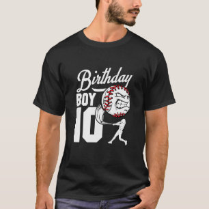 Kids 10 Year Old Baseball Birthday Party Theme 10T T-Shirt