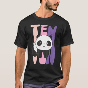 Kids 10 Year Old Cute Panda Birthday Girl 10th B d T-Shirt