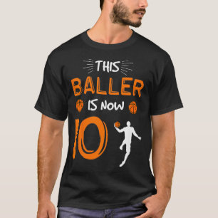 Kids 10th Birthday Basketball Gift  This Baller Is T-Shirt