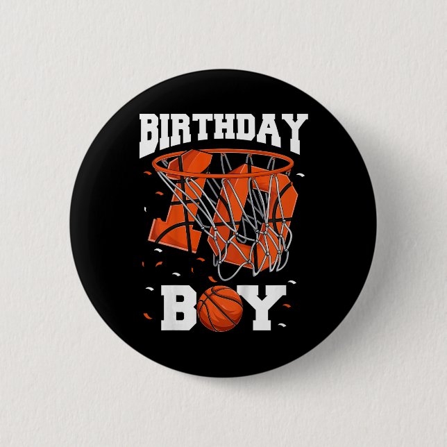 Kids 10th Birthday Basketball  Kids Button (Front)