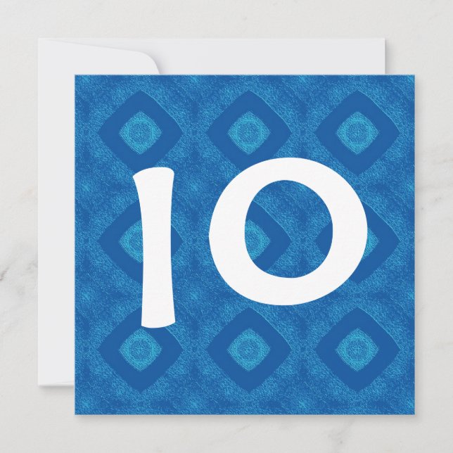 Kids 10th Birthday Big Number Design Your Own Invitation (Front)