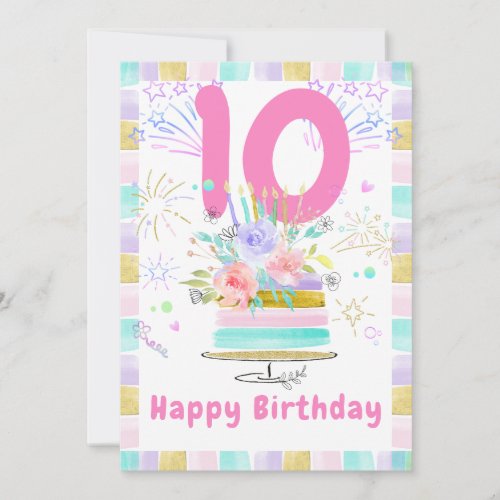 Kids 10th birthday cards for girls