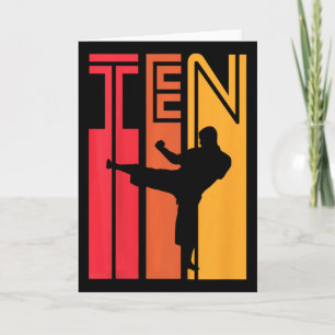 Kids 10th Birthday Gift Karate Retro Taekwondo Mar Card