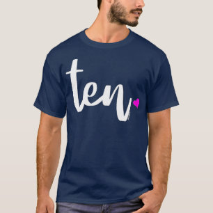 Kids 10th Birthday Girl 10 Year Age 10 Ten Gift Id T-Shirt